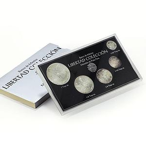 Mexico set of 5 coins Libertad Angel of Independence silver coins 1992