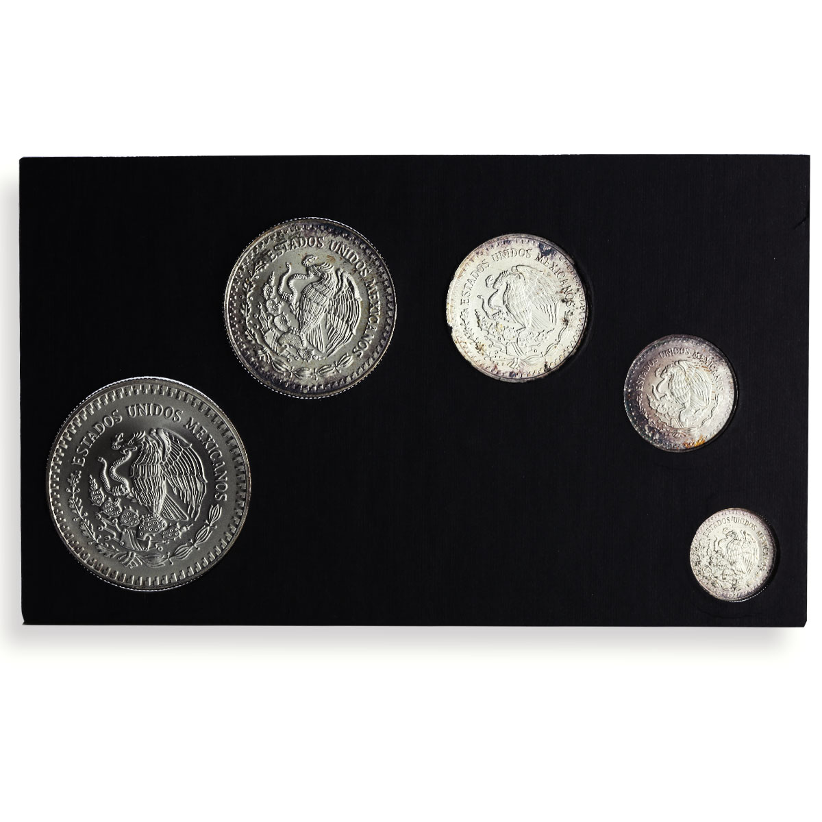 Mexico set of 5 coins Libertad Angel of Independence silver coins 1992