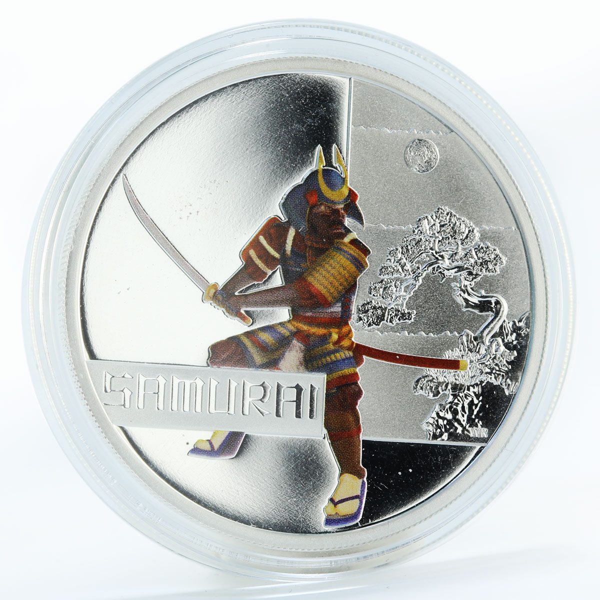 Tuvalu 1 dollar Great Warriors Samurai colored silver coin 2010