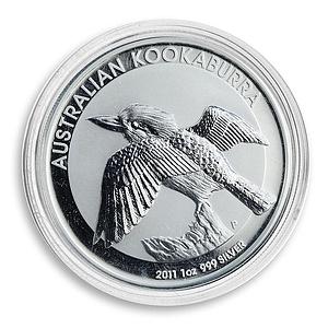 Australia 1 dollar Australian Kookaburra Bird silver coin 2011