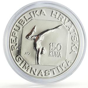 Croatia 150 kuna Atlanta Olympic Games Gymnastics Handball silver coin 1996