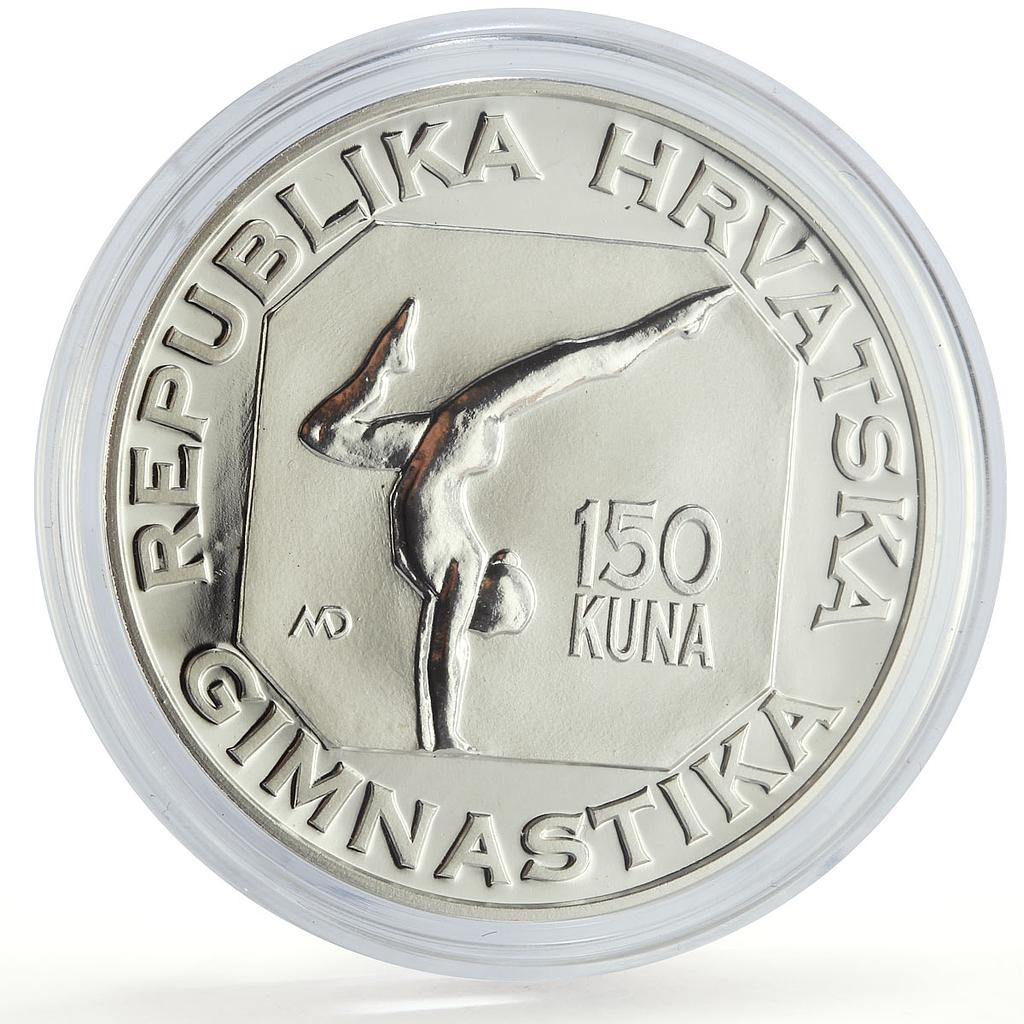Croatia 150 kuna Atlanta Olympic Games Gymnastics Handball silver coin 1996