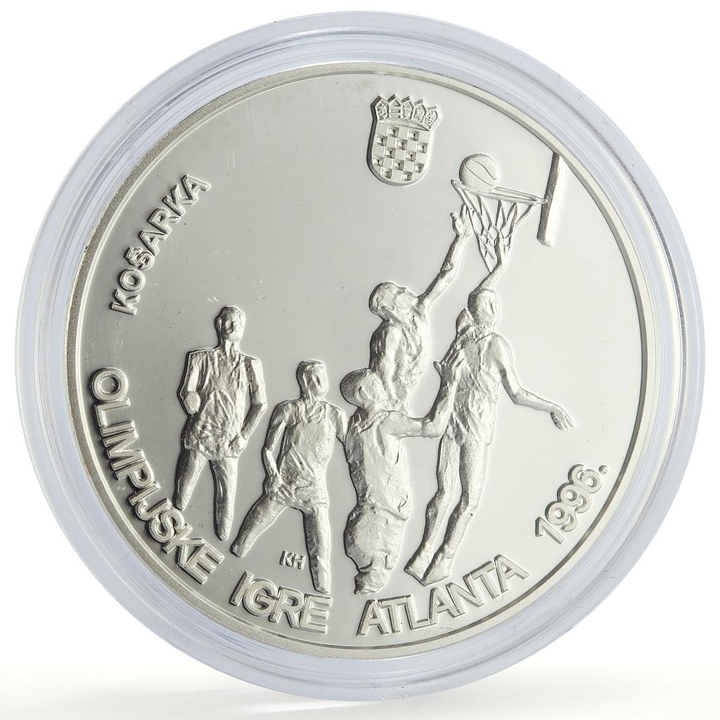 Croatia 200 kuna Atlanta Olympic Games Swimming Basketball silver coin 1996