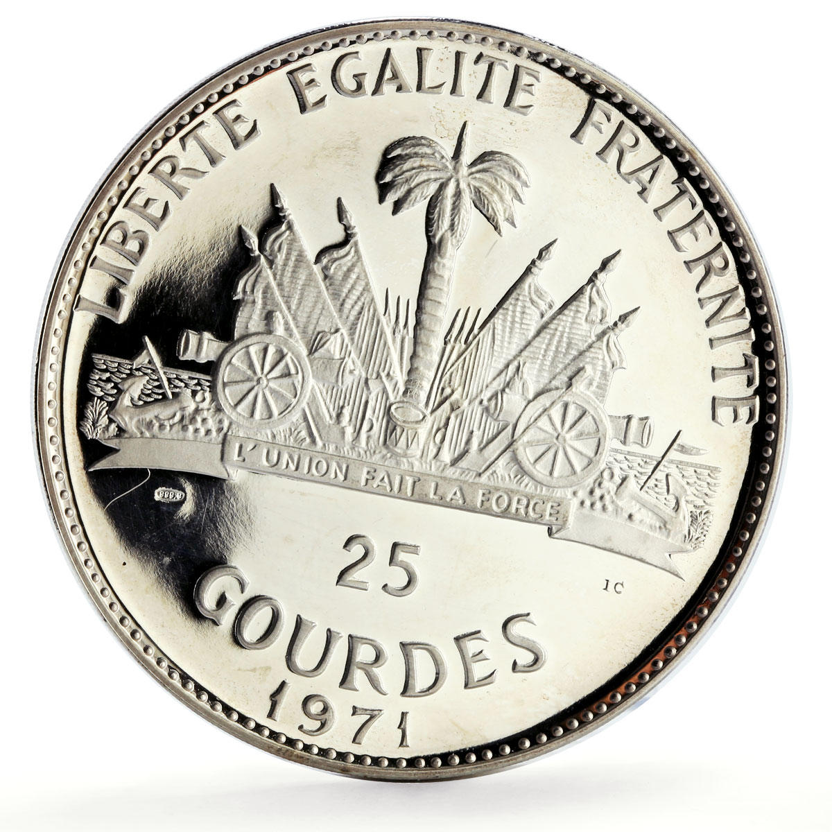 Haiti 25 gourdes Duvalier Airport Planes Aviation proof silver coin 1971