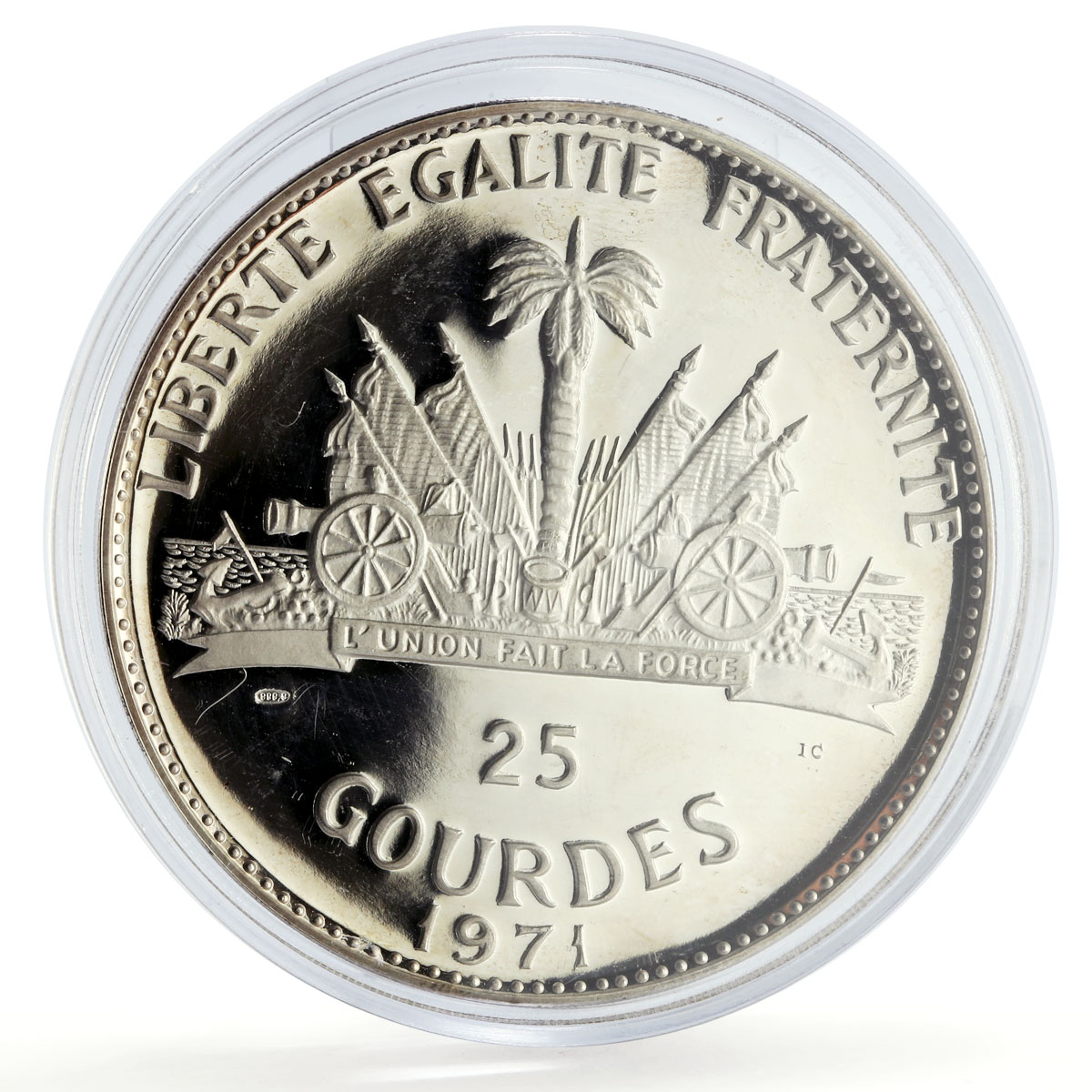 Haiti 25 gourdes Duvalier Airport Planes Aviation proof silver coin 1971
