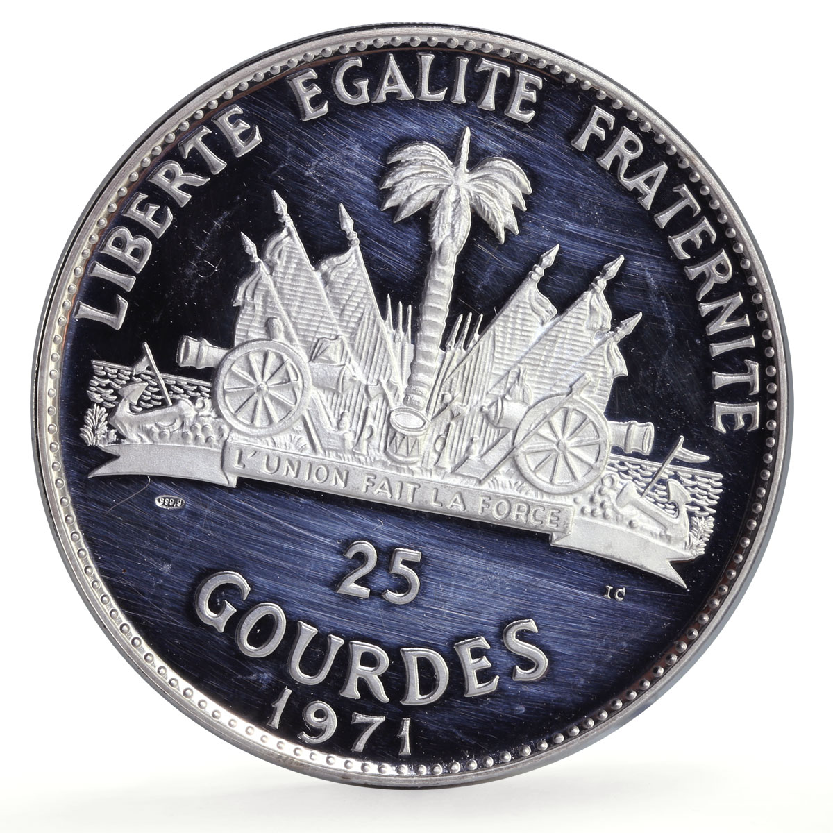 Haiti 25 gourdes Duvalier Airport Planes Aviation proof silver coin 1971