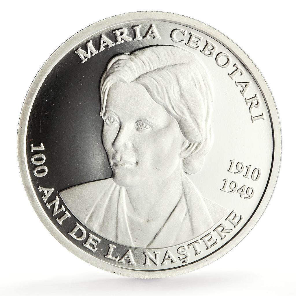Moldova 50 lei Maria Cebotari Personalities Singer Music proof silver coin 2010