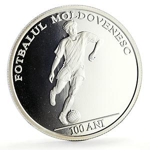 Moldova 50 lei Football Soccer Centennial Sports proof silver coin 2010