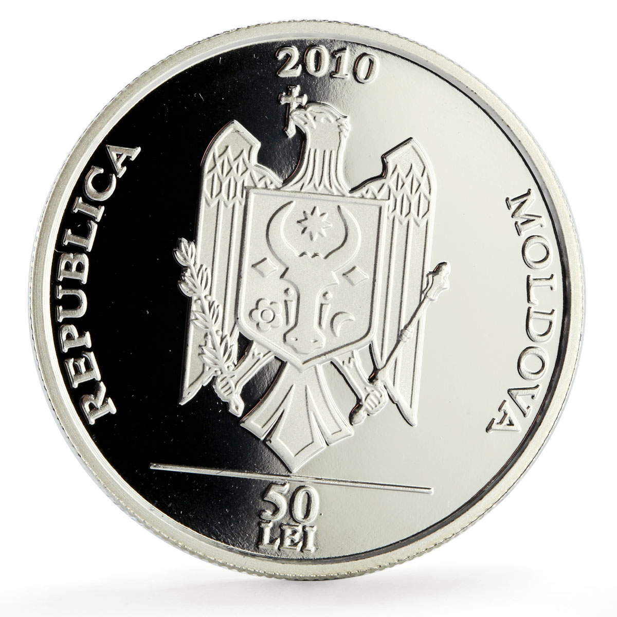 Moldova 50 lei Football Soccer Centennial Sports proof silver coin 2010