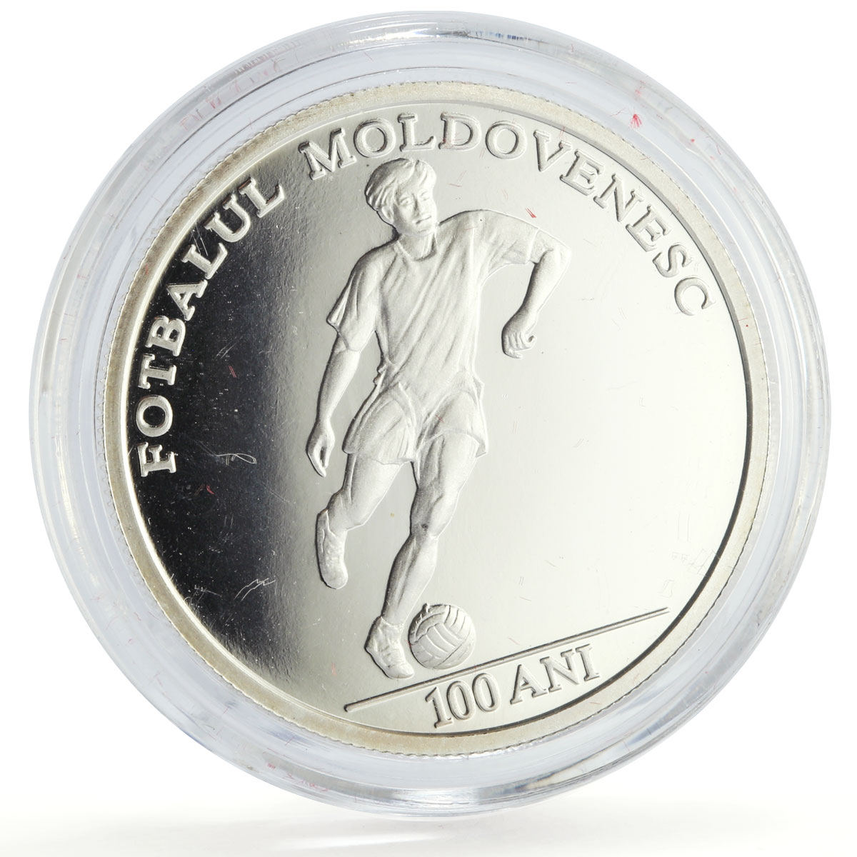 Moldova 50 lei Football Soccer Centennial Sports proof silver coin 2010
