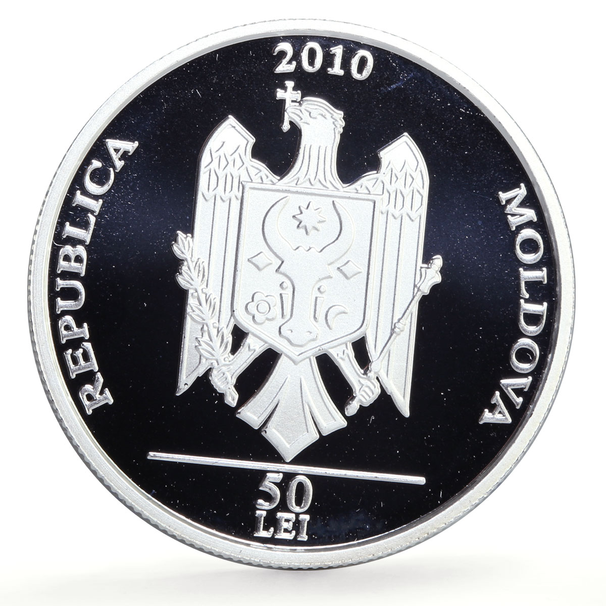 Moldova 50 lei Football Soccer Centennial Sports proof silver coin 2010