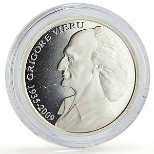 Moldova 50 lei Grigore Vieru Poet Writer Literature proof silver coin 2010