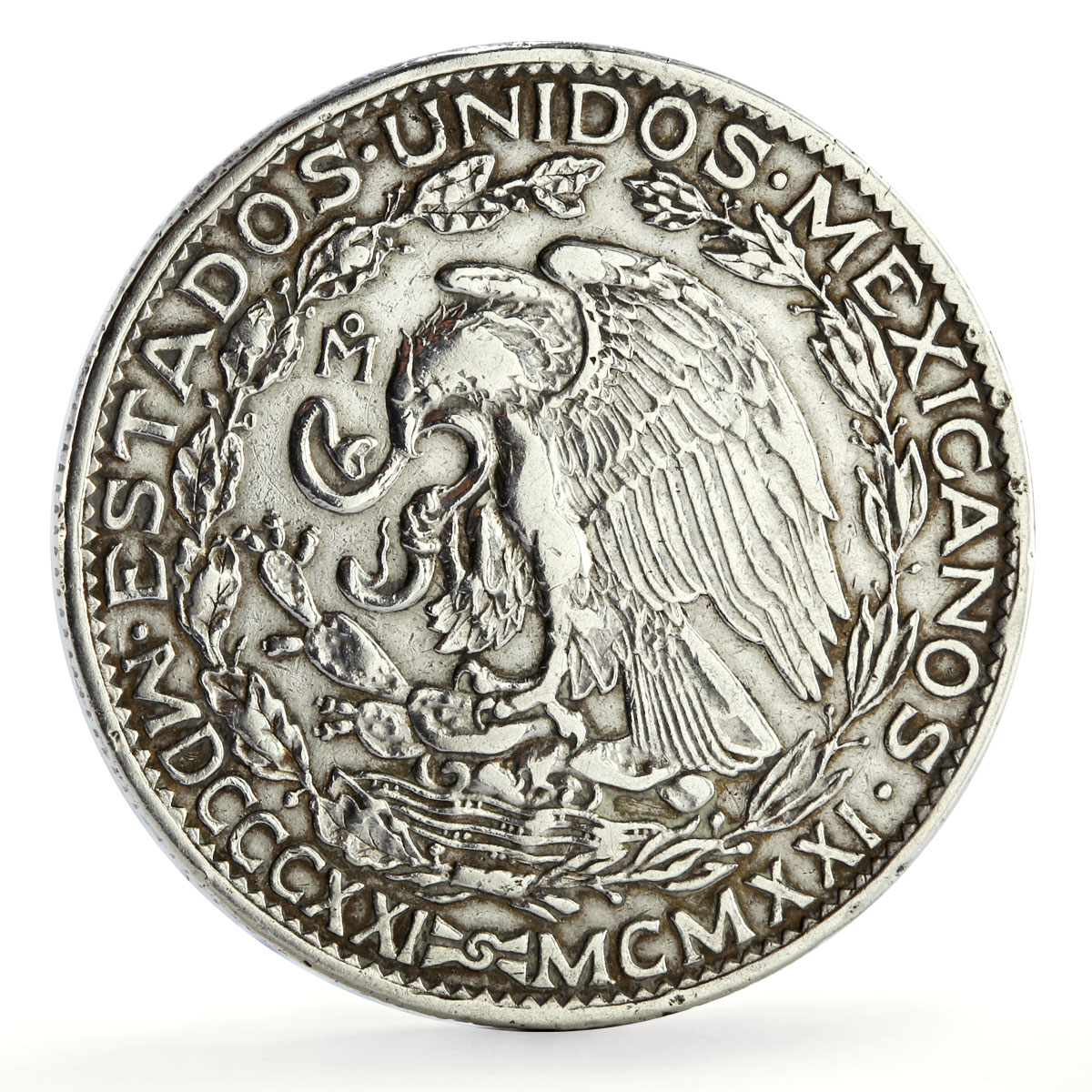 Mexico 2 pesos Independence Centennial Libertad KM-462 silver coin 1921