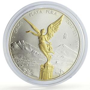Mexico 1 onza Libertad Angel of Independence Gilt silver coin 2012