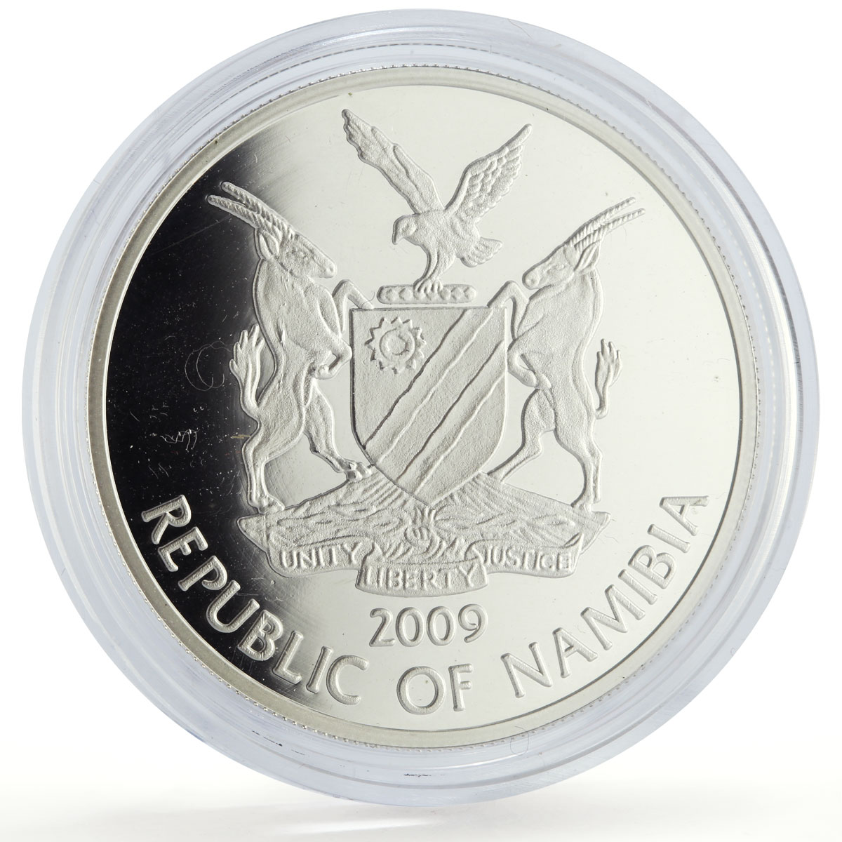 Namibia 10 dollars Rock Hyrax Wildlife Conservation Fauna proof silver coin 2009