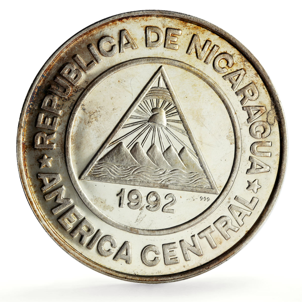 Nicaragua 250 cordobas Barcelona Olympics Royal Visit proof silver coin 1992