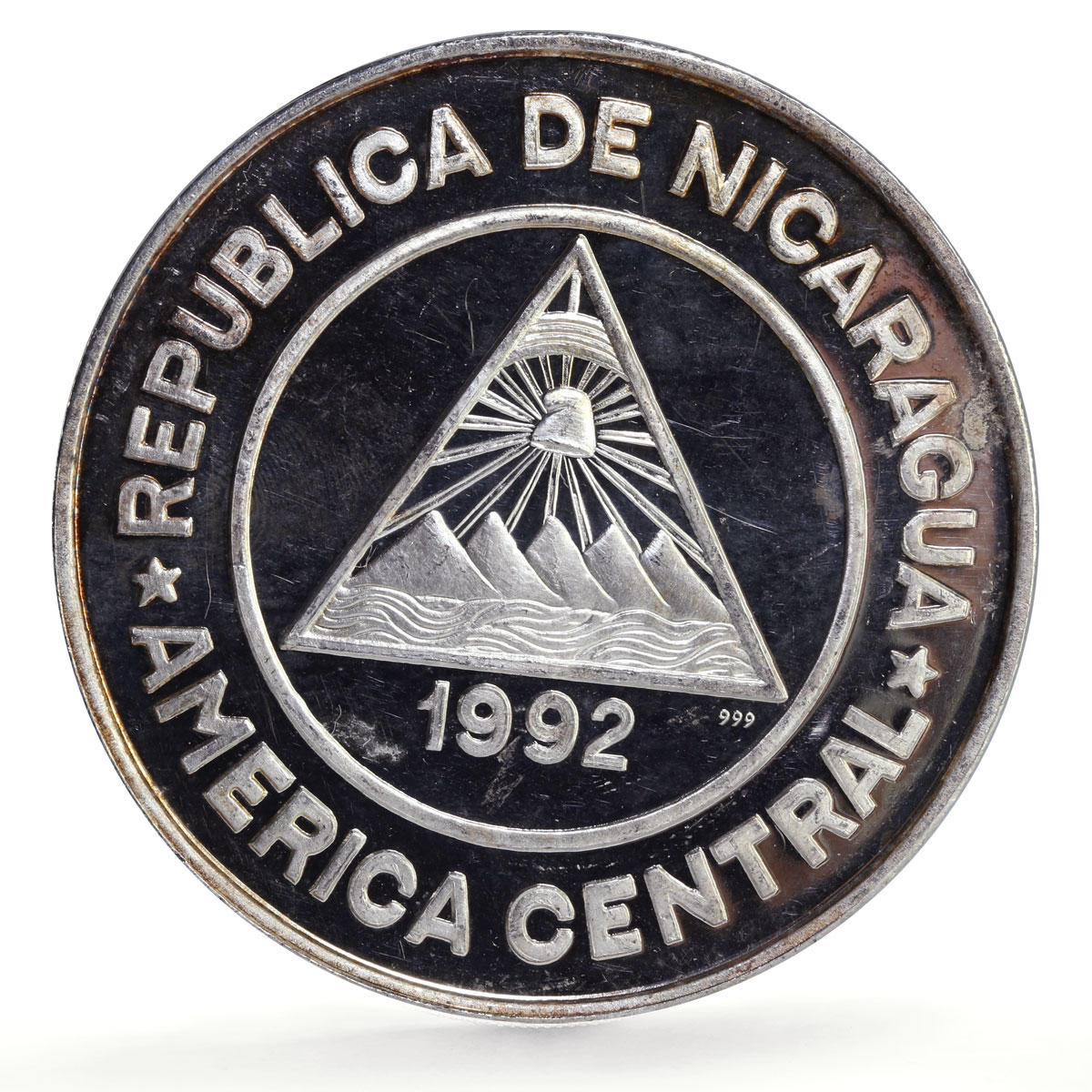 Nicaragua 250 cordobas Barcelona Olympics Royal Visit proof silver coin 1992