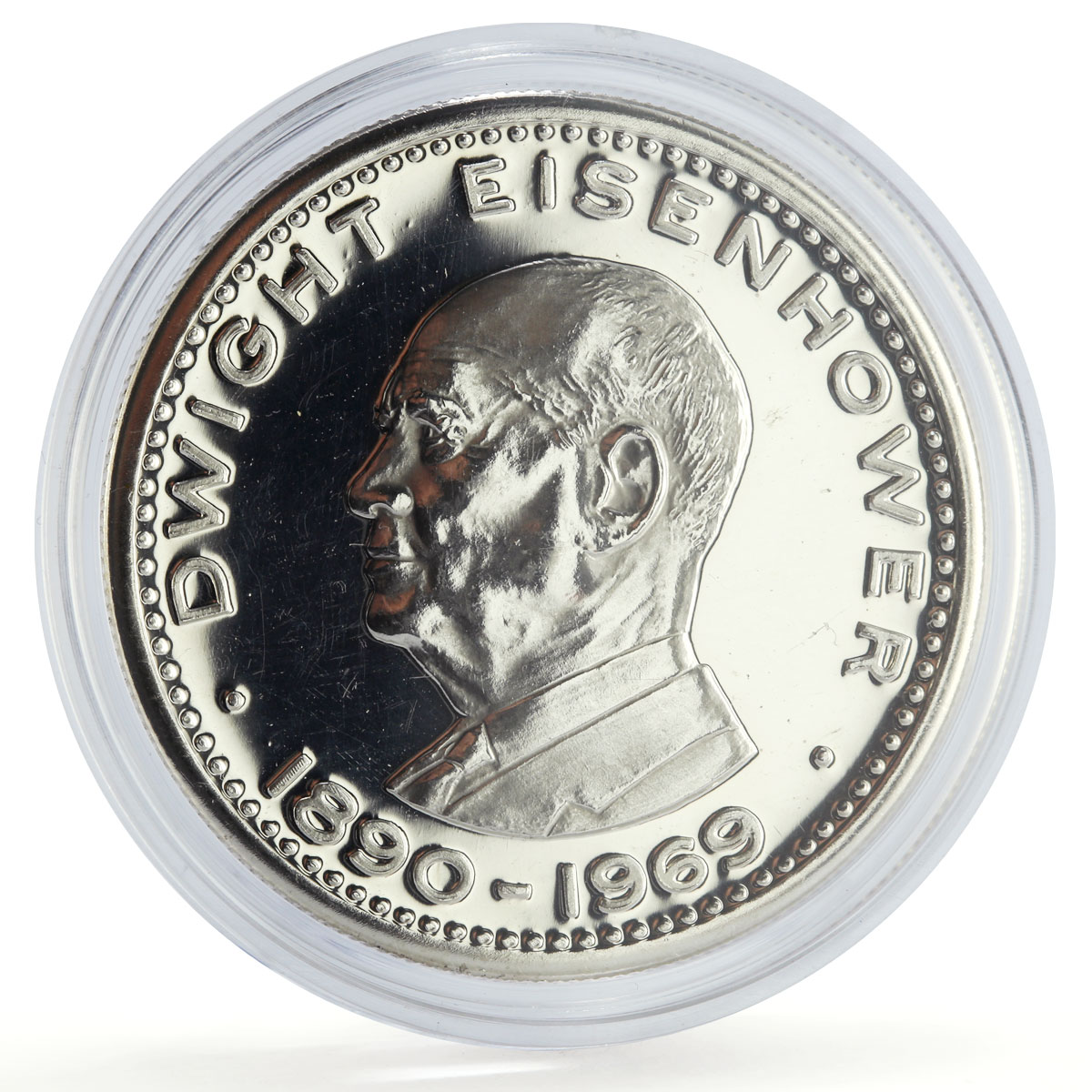 Ras al-Khaimah 10 riyals Dwight Eisenhower Politics proof silver coin 1970