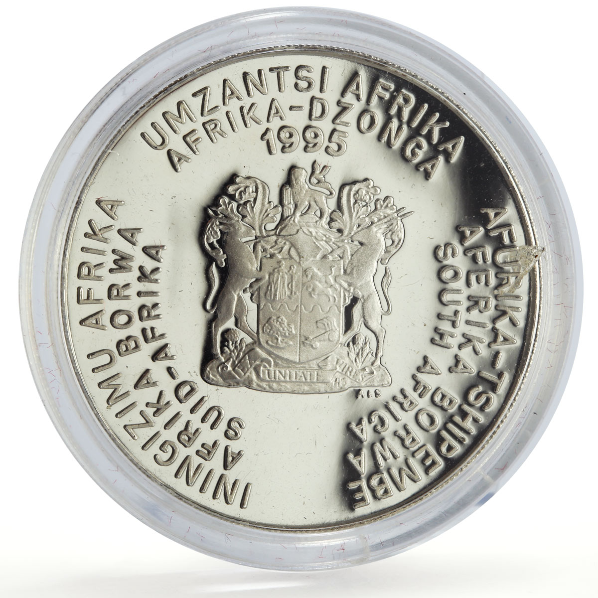 South Africa 2 rand Rugby World Cup Players Sports proof silver coin 1995
