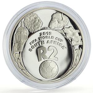 South Africa 2 rand Football World Cup 2010 Soccer Sports proof silver coin 2007