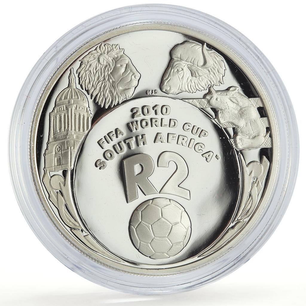 South Africa 2 rand Football World Cup 2010 Soccer Sports proof silver coin 2007