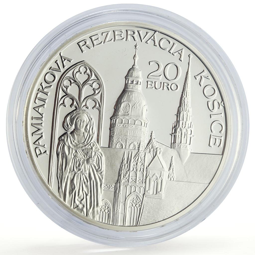 Slovakia 20 euro Kosice Preservation Area Architecture proof silver coin 2013