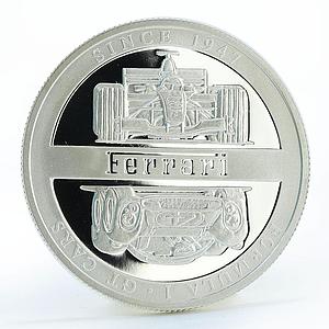 Congo 10 francs Formula 1 Ferrari cars silver coin 2004