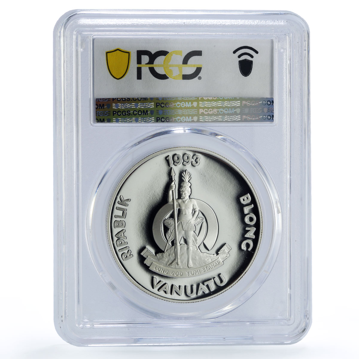 Vanuatu 50 vatu Protect Our World Whale Ship Clipper PR70 PCGS silver coin 1993