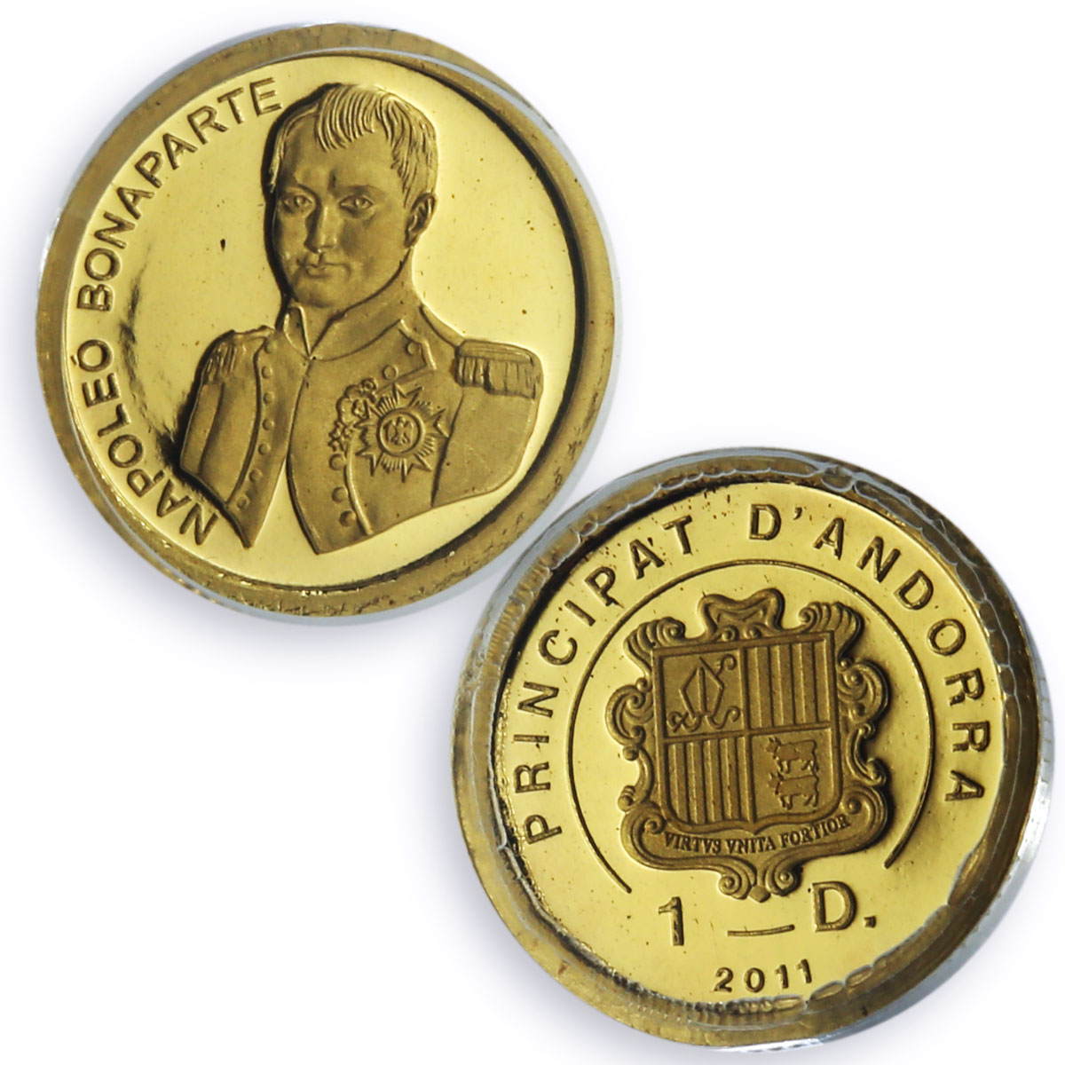 Andorra 1 diner Napoleon Bonaparte History Politics PR70 PCGS gold coin 2011