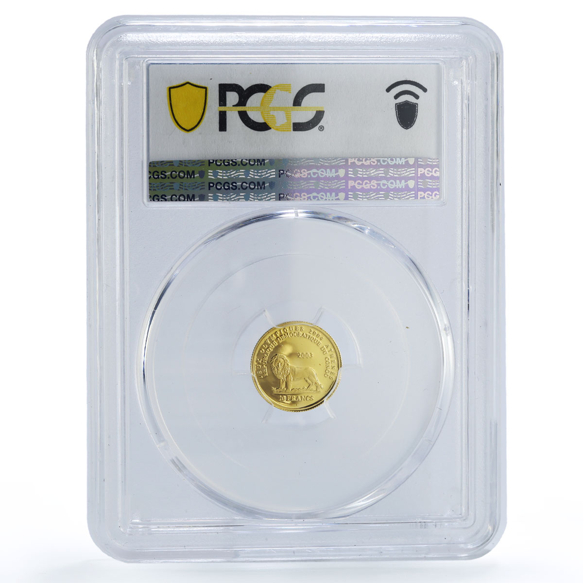 Congo 20 francs Owl Athens Olympic Games Birds Sports PR69 PCGS gold coin 2003