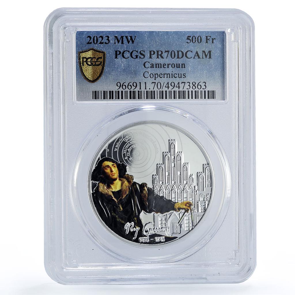 Cameroon 500 francs Copernicus Astronomy Science PR70 PCGS silver coin 2023