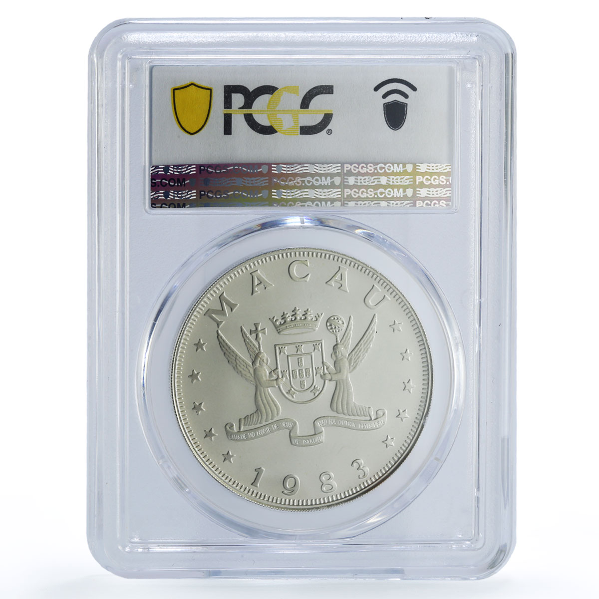 Macau 100 patacas Year of the Pig Lunar Calendar PR66 PCGS silver coin 1983