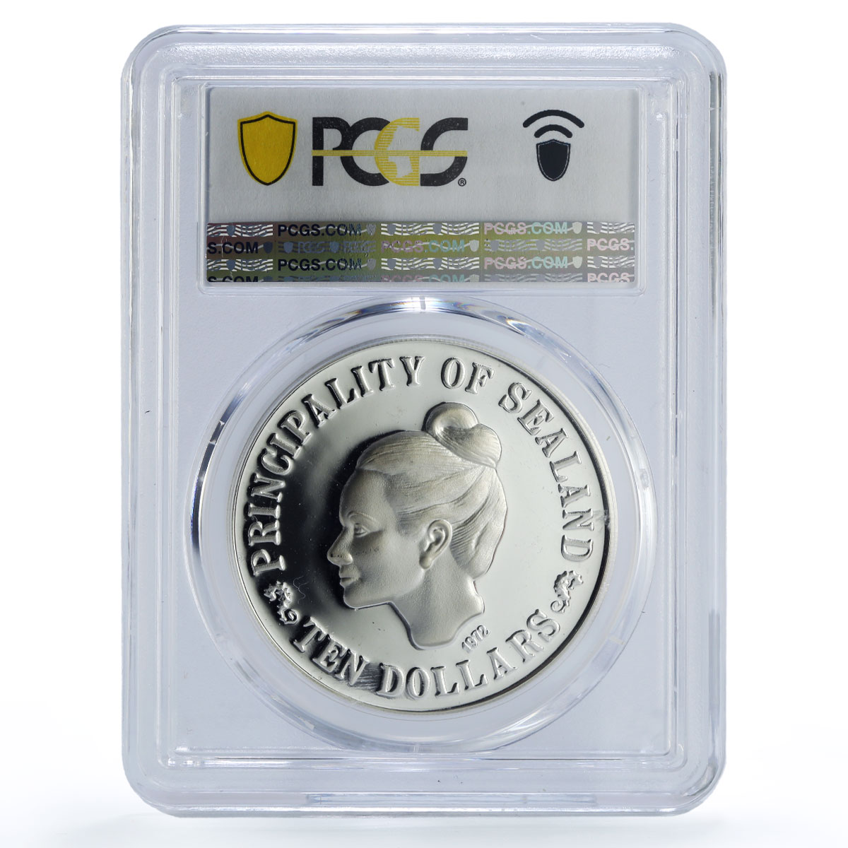 Sealand 10 dollars Princess Joan Ship Clipper X#1 PR68 PCGS silver coin 1972