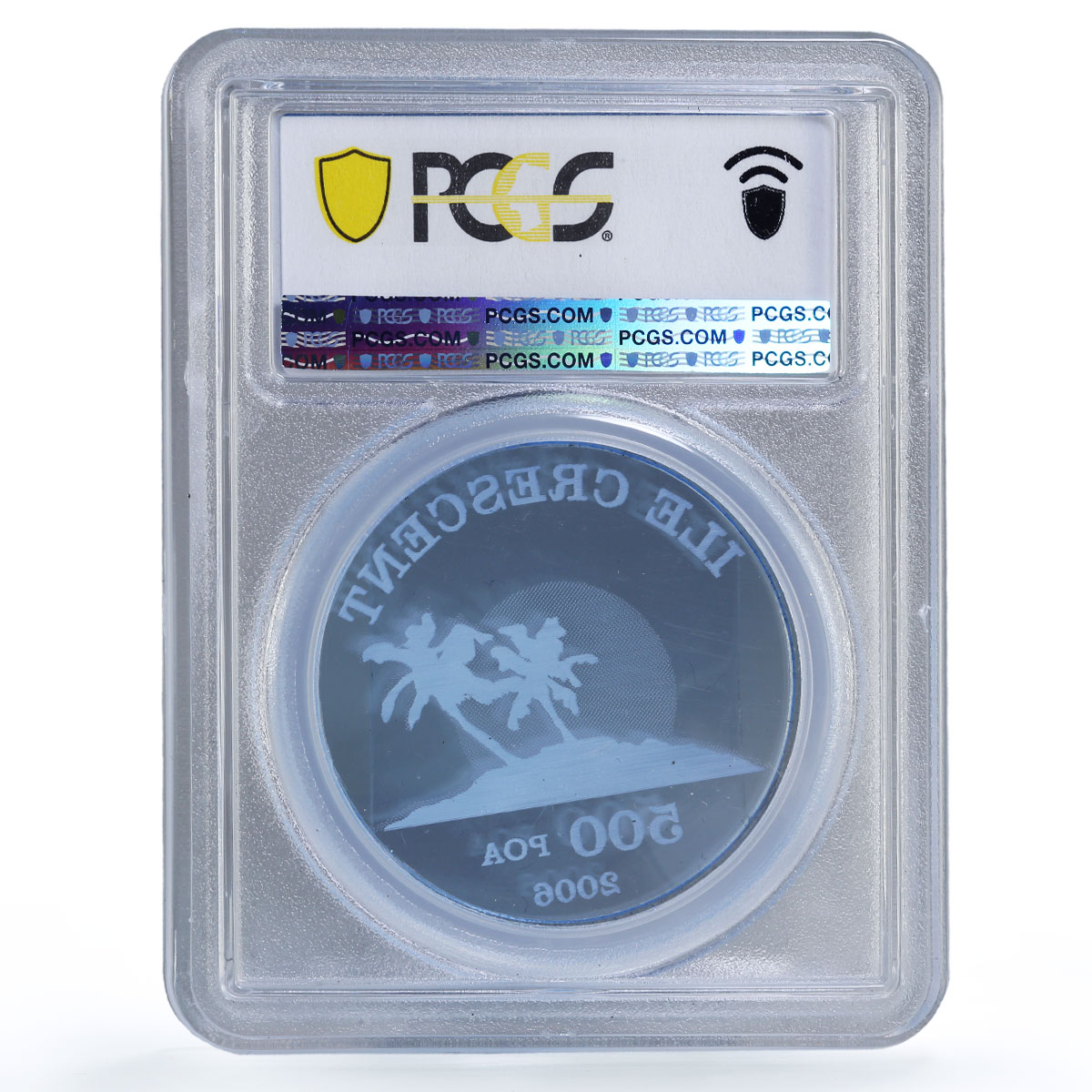 French Polynesia 500 poa Crescent Island Pam Trees X#1 MS69 PCGS coin 2006