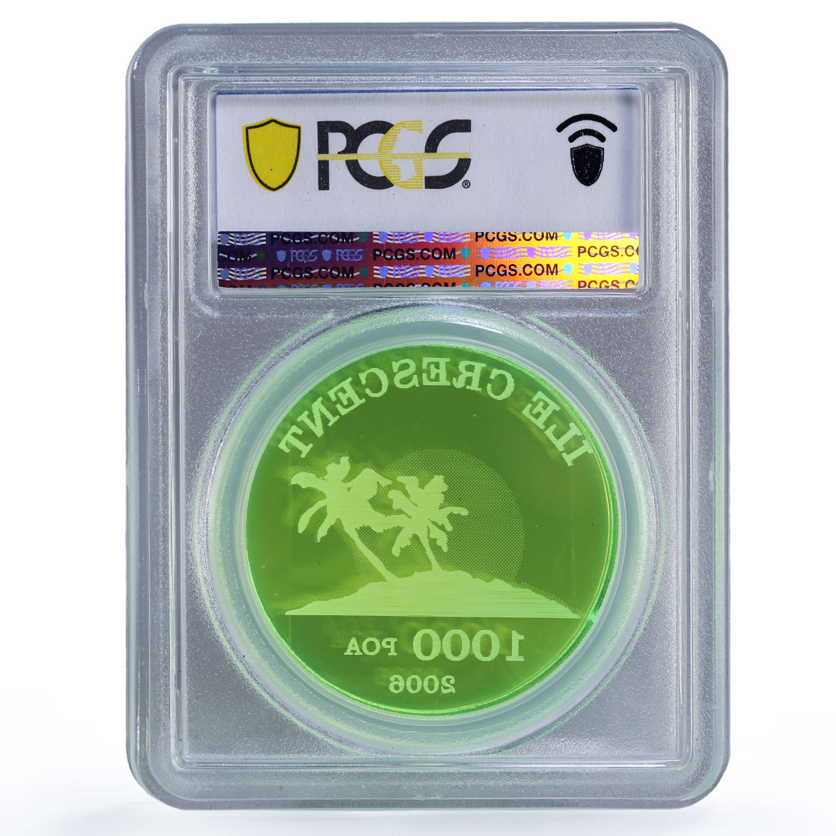 French Polynesia 1000 poa Crescent Island Palm Trees X#2 MS69 PCGS coin 2006