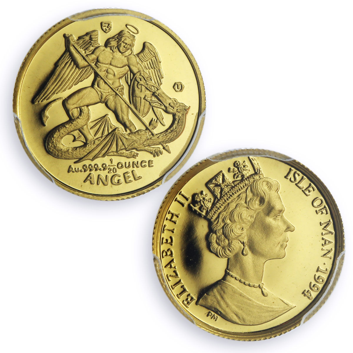 Isle of Man 1/20 oz Angel Archangel Michael Dragon PR69 PCGS gold coin 1994