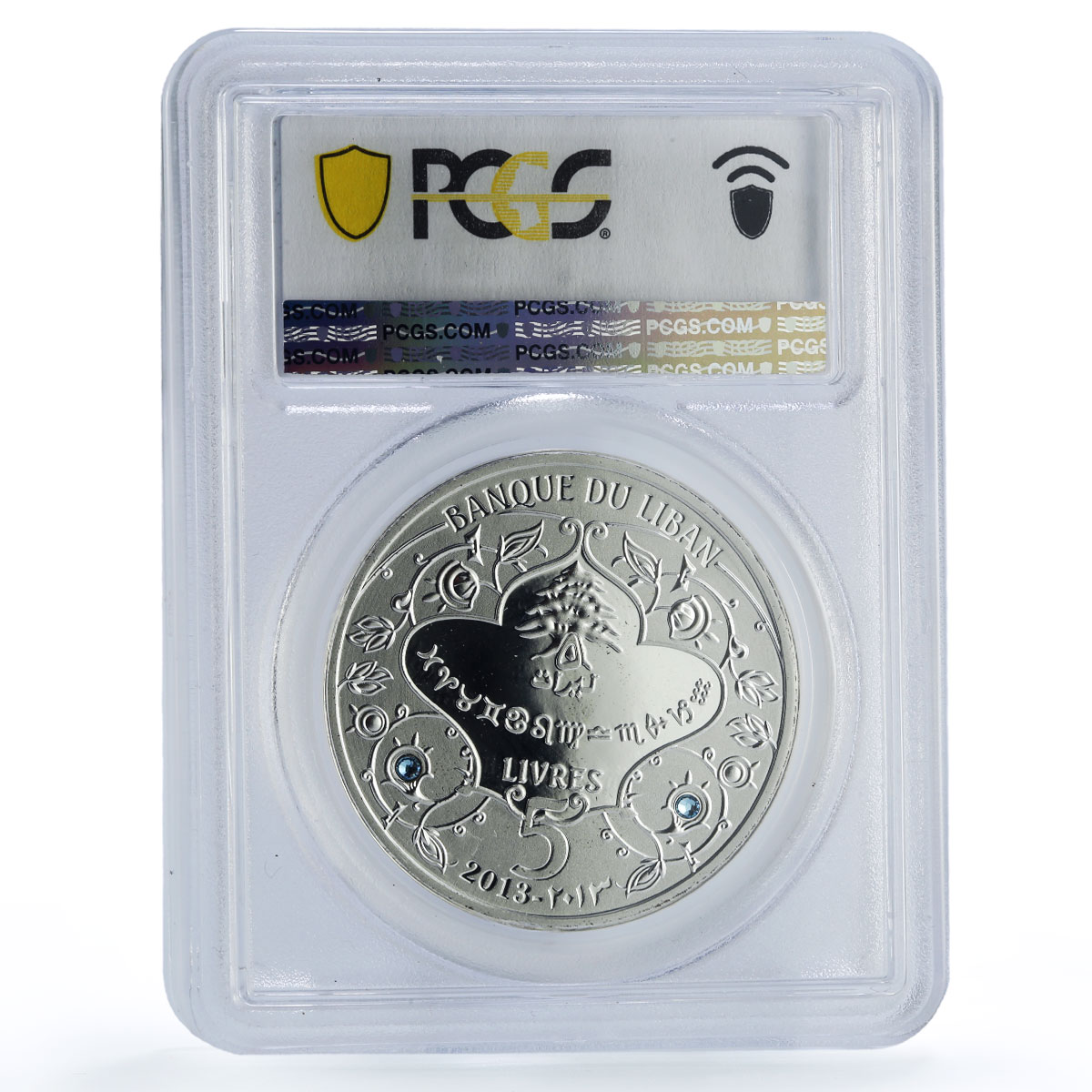 Lebanon 5 livres Cancer Zodiac Signs Colored PR69 PCGS silver coin 2013