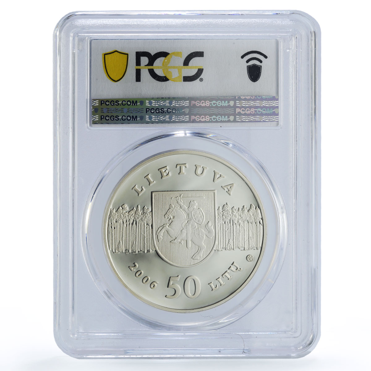 Lithuania 50 litu Lynx Wildlife Conservation Fauna PR69 PCGS silver coin 2006
