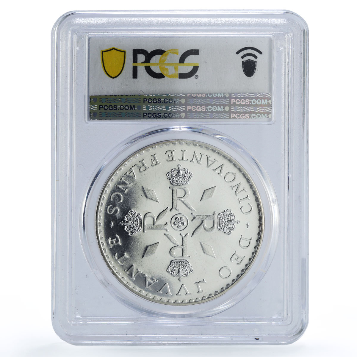 Monaco 50 francs Rainier III Reing History Politics MS68 PCGS silver coin 1975