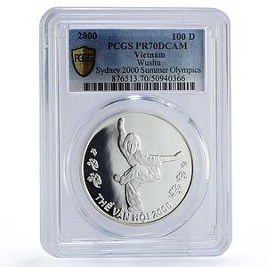 Vietnam 100 dong Wushu Sydney Olympic Games Sports PR70 PCGS silver coin 2000