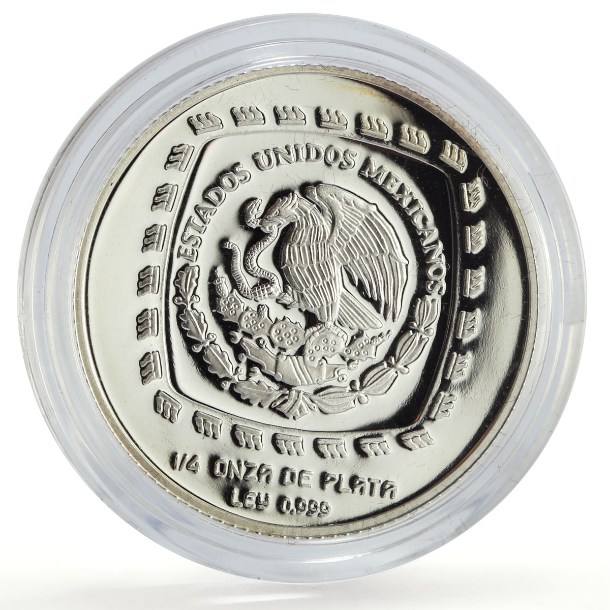 Mexico 1 peso Senor de las Limas Precolombina Olmec proof silver coin 1996