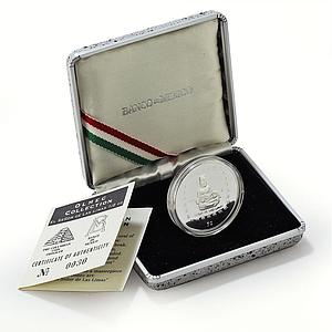 Mexico 2 pesos Senor de las Limas Precolombina Olmec proof silver coin 1996
