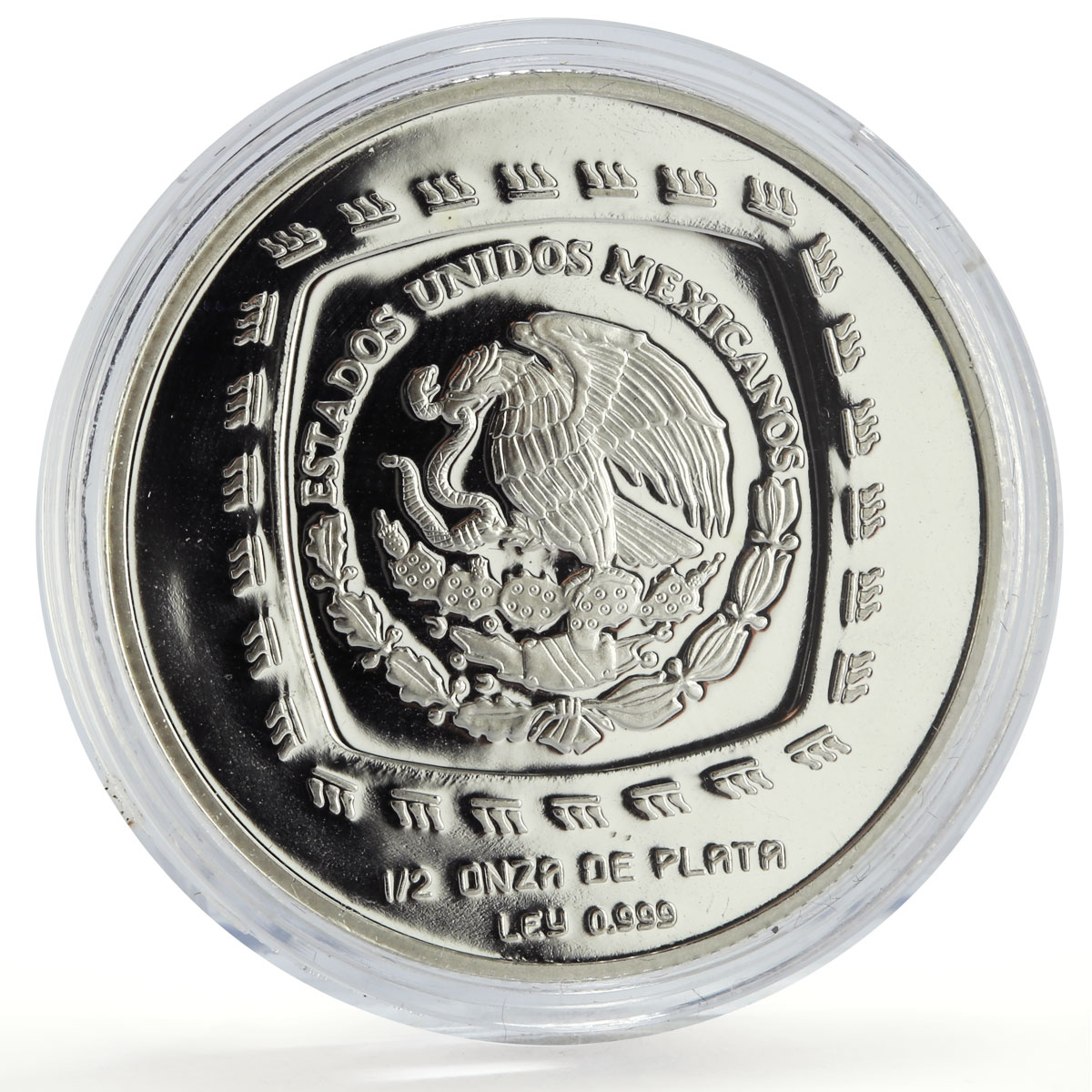 Mexico 2 pesos Senor de las Limas Precolombina Olmec proof silver coin 1996