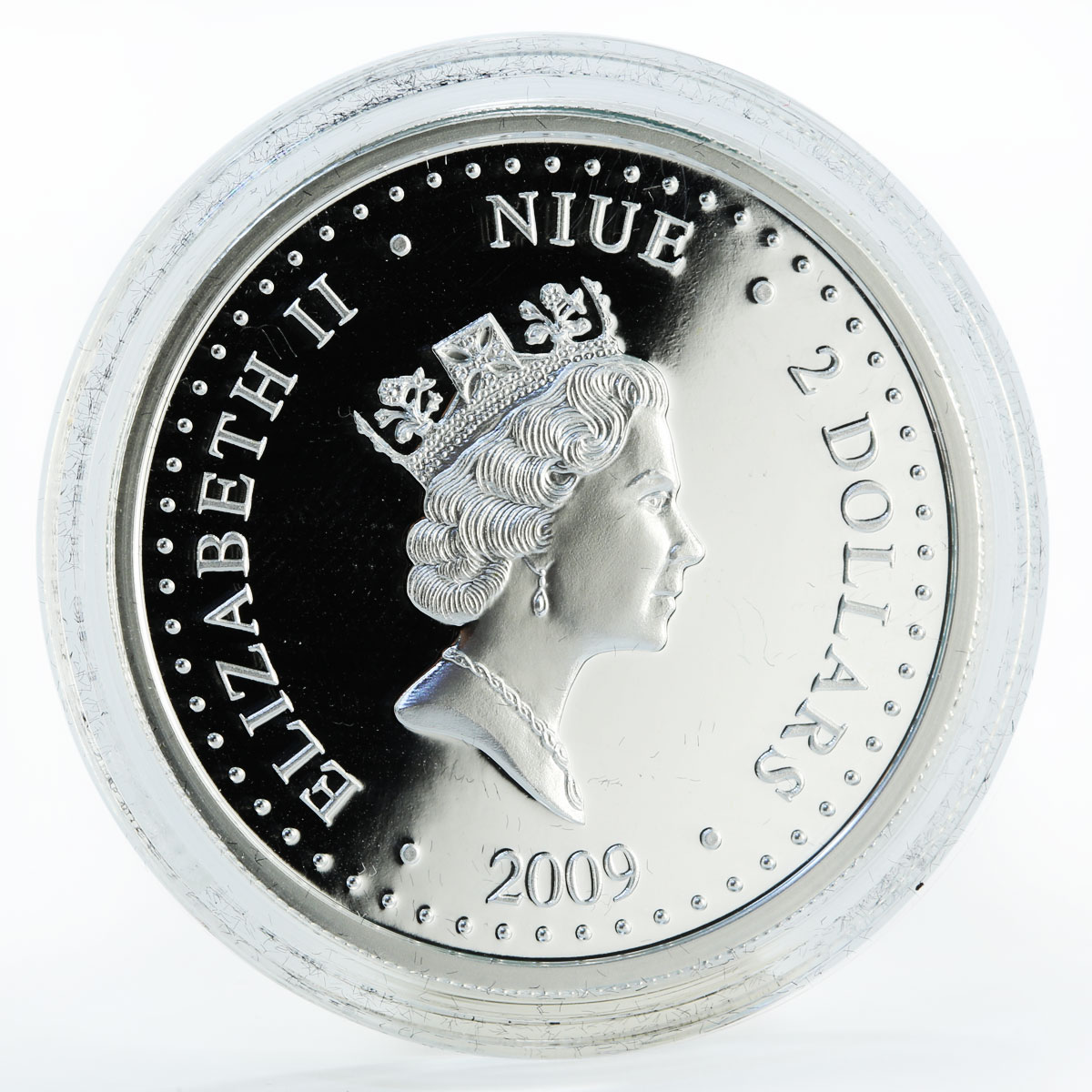 Niue 2 dollars Christmas Ladies Dancing proof silver coin 2009