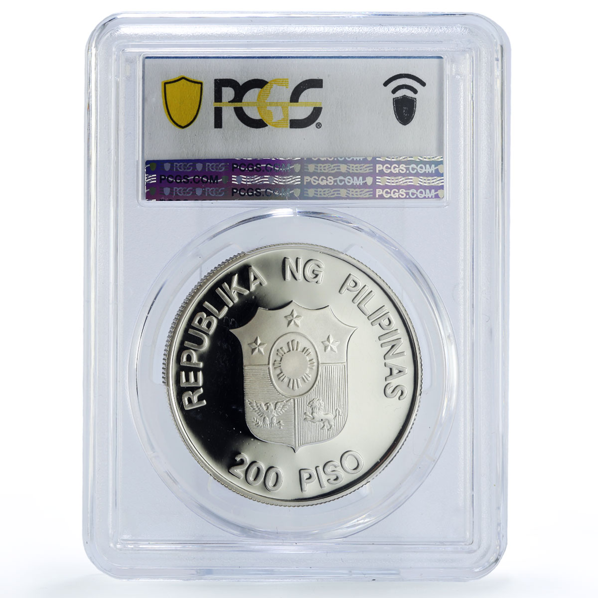 Philippines 200 piso Mindoro Bull Wildlife WWF Fauna PR69 PCGS silver coin 1987