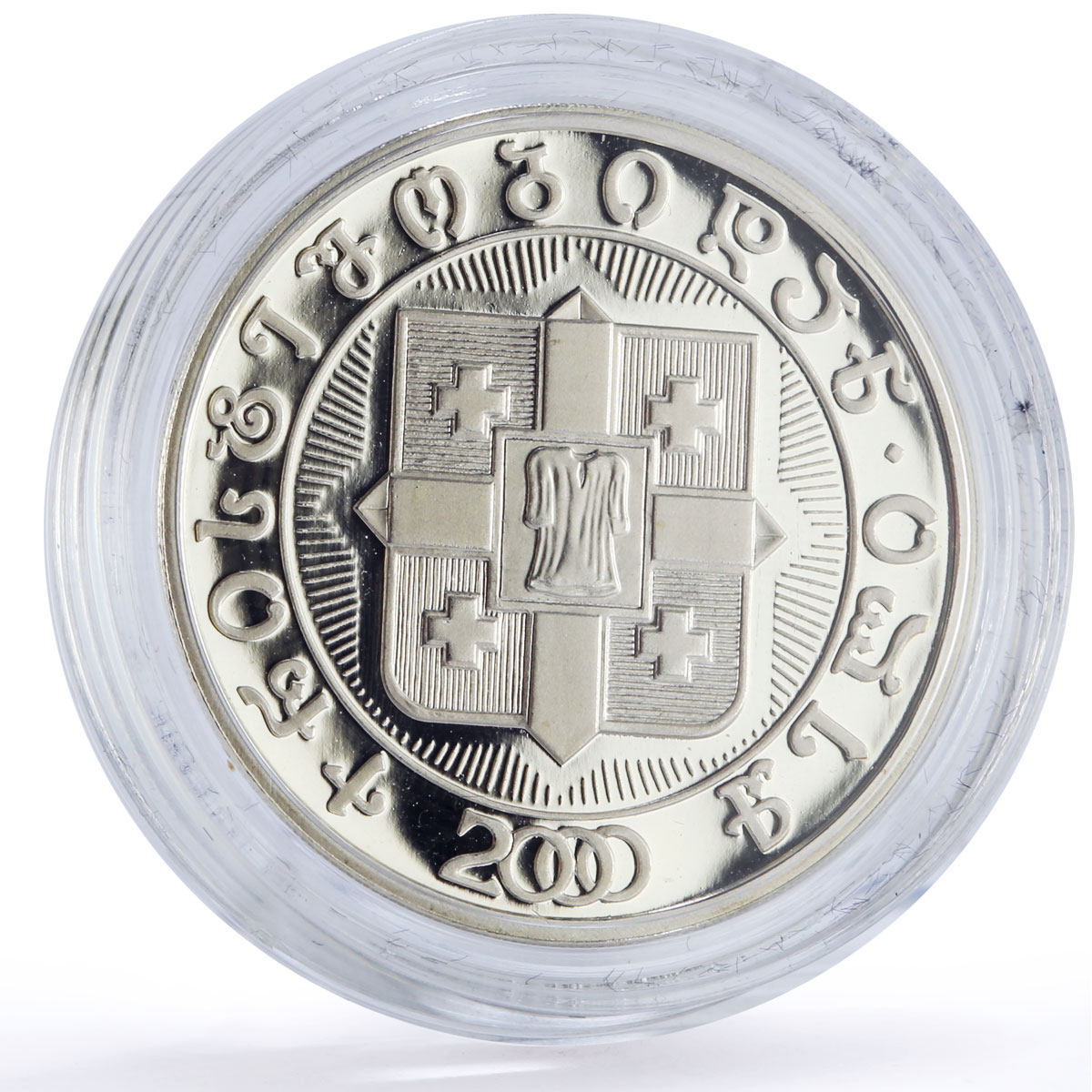 Georgia 10 lari Christianity Christmas History Religion proof silver coin 2000