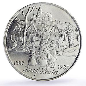 Czechoslovakia 500 korun Josef Lada Painter Art silver coin 1987