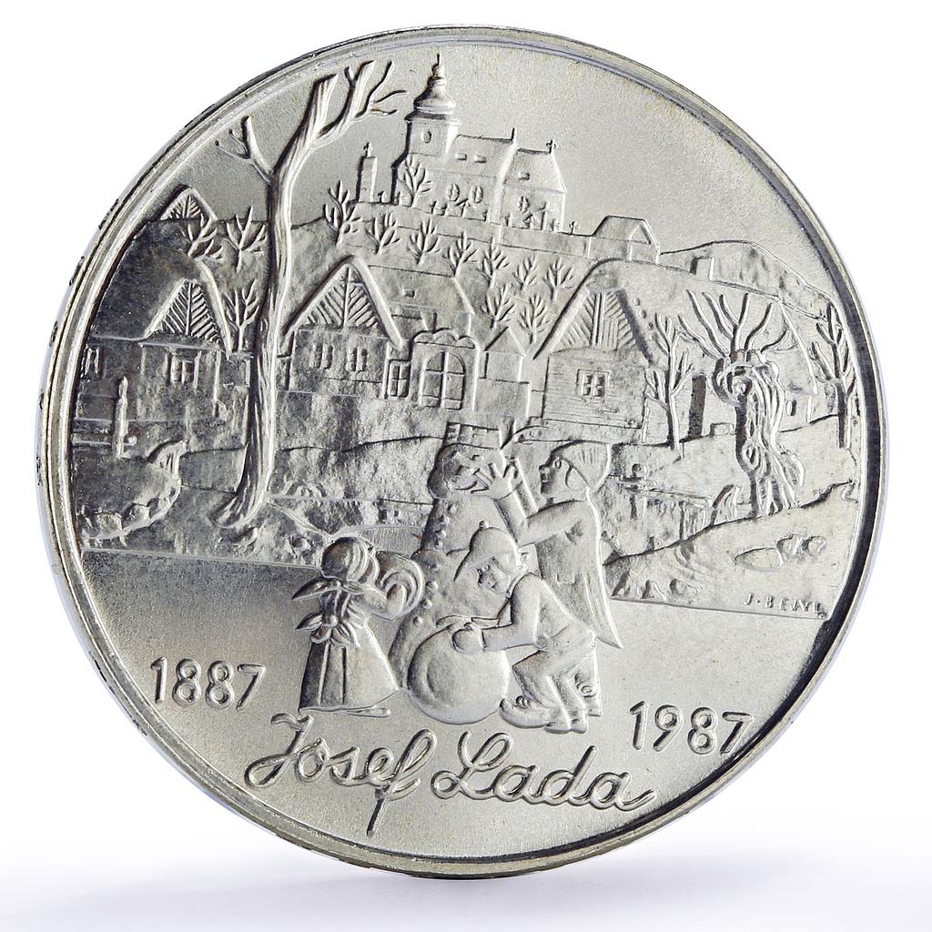 Czechoslovakia 500 korun Josef Lada Painter Art silver coin 1987