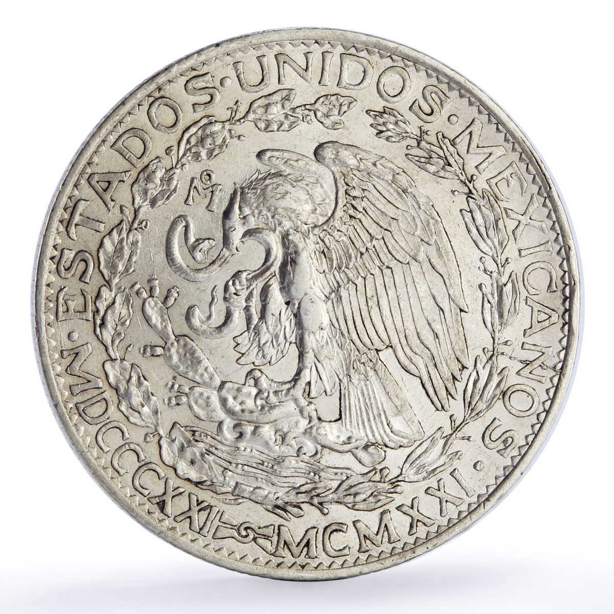 Mexico 2 pesos Independence Centennial Libertad KM-462 silver coin 1921