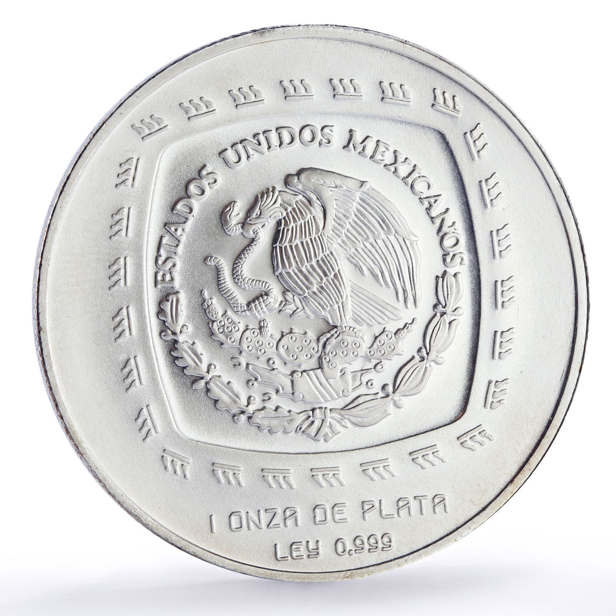 Mexico 5 pesos Senor De Las Limas Precolombina Olmec silver coin 1998
